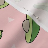 avocados fabric // avocado fruit and veggies fabric by andrea lauren - pink