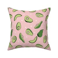 avocados fabric // avocado fruit and veggies fabric by andrea lauren - pink
