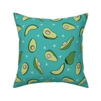 avocados fabric // avocado fruit and veggies fabric by andrea lauren - turquoise