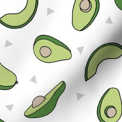 avocados fabric // avocado fruit and veggies fabric by andrea lauren - white