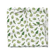 avocados fabric // avocado fruit and veggies fabric by andrea lauren - white