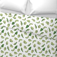 avocados fabric // avocado fruit and veggies fabric by andrea lauren - white