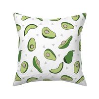 avocados fabric // avocado fruit and veggies fabric by andrea lauren - white