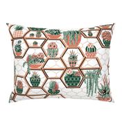 Moroccan Tile garden,  inspired by Moroccan Riad gardens, Marrakesh Garden succulents // Marrakech succulent fabric // cacti, western, Succulent flowers, succulent floral