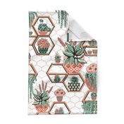 Moroccan Tile garden,  inspired by Moroccan Riad gardens, Marrakesh Garden succulents // Marrakech succulent fabric // cacti, western, Succulent flowers, succulent floral