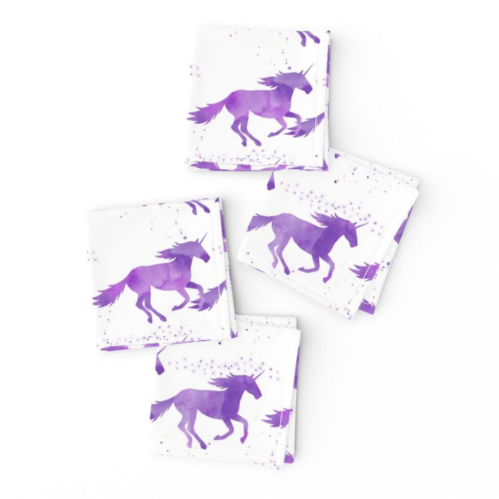 watercolor unicorns || bright purple