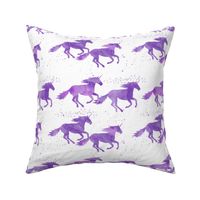 watercolor unicorns || bright purple