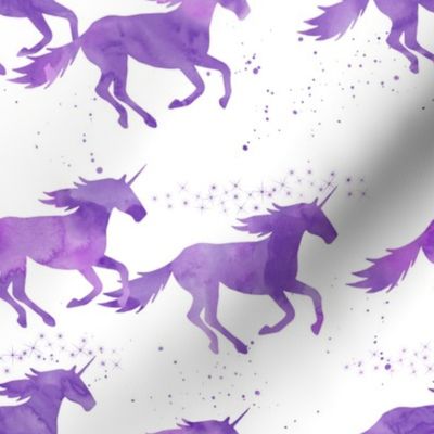 watercolor unicorns || bright purple