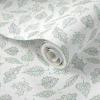 swirling leaves - green on white