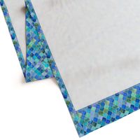 Cobalt Blue and Aqua Decorative Moroccan with Gold Tiny Print