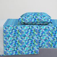 Cobalt Blue and Aqua Decorative Moroccan with Gold Tiny Print