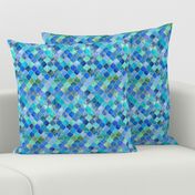 Cobalt Blue and Aqua Decorative Moroccan with Gold Tiny Print