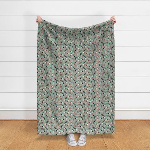 boston terrier floral fabric cute dogs - Spoonflower