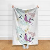 Laguna Mermaid Single Motif Baby Blanket 54" // Blonde