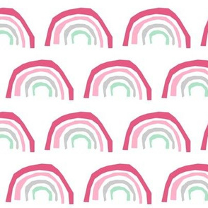 pink rainbow fabric - rainbows pink magic nursery design