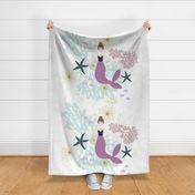 Laguna Mermaid Single Motif Baby Blanket 54" // Brunette