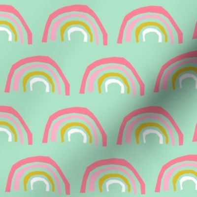 rainbow fabric magic rainbows nursery baby - mint