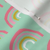 rainbow fabric magic rainbows nursery baby - mint