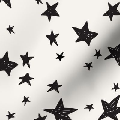 stars fabric // cream and black star design nursery baby design