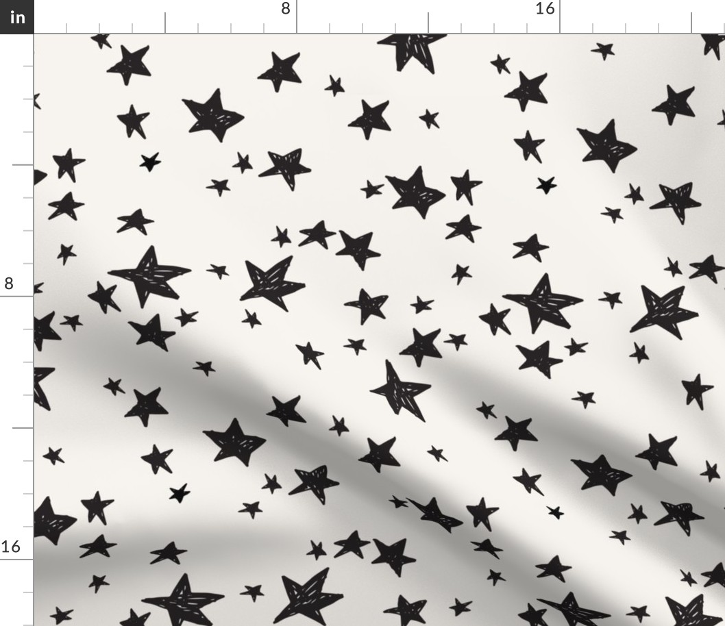 stars fabric // cream and black star design nursery baby design