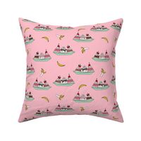 banana split // ice cream fabric summer food fabric andrea lauren design - pink