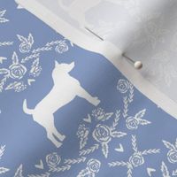 Chihuahua florals silhouette dog fabric pattern powder