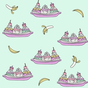 banana split // ice cream fabric summer food fabric andrea lauren design - pastels