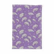 manatee fabric // manatees dugong animals design andrea lauren fabric - purple