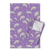 manatee fabric // manatees dugong animals design andrea lauren fabric - purple