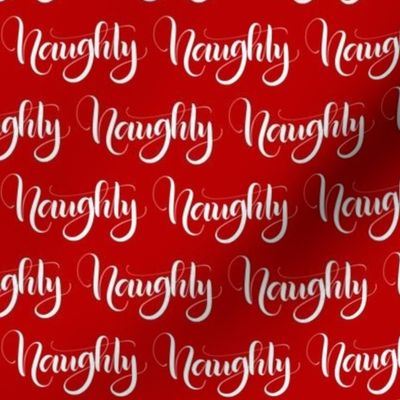 Naughty - Red - Christmas - 3 inch repeat