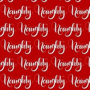 Naughty - Red - Christmas - 3 inch repeat