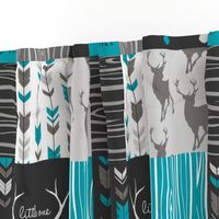 Patchwork Deer - Teal Ironwood - Wholecloth quilt