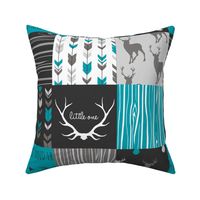 Patchwork Deer - Teal Ironwood - Wholecloth quilt