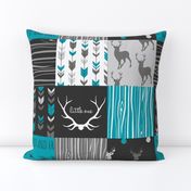 Patchwork Deer - Teal Ironwood - Wholecloth quilt