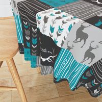 Patchwork Deer - Teal Ironwood - Wholecloth quilt