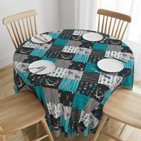 Patchwork Deer - Teal Ironwood - Wholecloth quilt