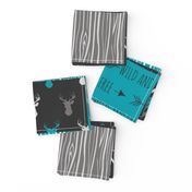 Patchwork Deer - Teal Ironwood - Wholecloth quilt