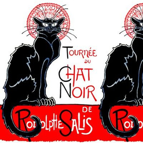 black cats cat vintage retro kitsch tournee du Le Chat Noir Rodolphe Salis cabaret nightclubs  french words france