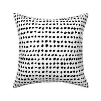 Black and white raw brush dots in a row abstract scandinadian print