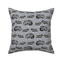 musk ox fabric // arctic animal fabric canada alaska greenland -  grey