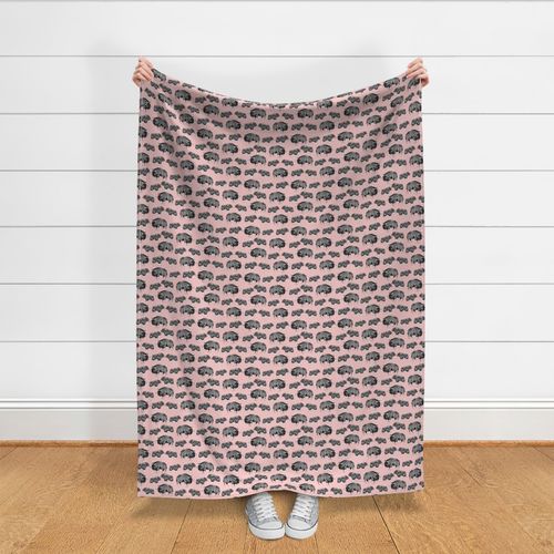 musk ox fabric // arctic animal fabric canada alaska greenland - pale pink