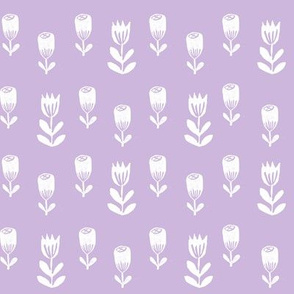tulip flower fabric // nursery baby design simple delicate floral fabric - pastel purple