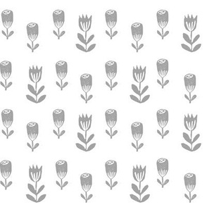 tulip flower fabric // nursery baby design simple delicate floral fabric - white