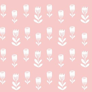 tulip flower fabric // nursery baby design simple delicate floral fabric - pale pink