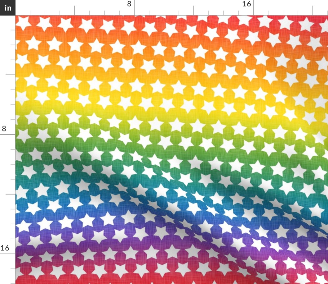 Stars Bright Rainbow Linen