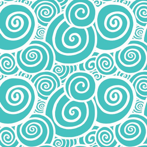 Swirls - Aqua reverse