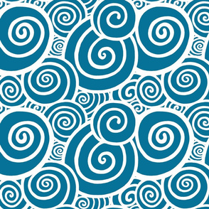 Swirls - Teal reverse