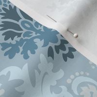 Grey Teal Damask