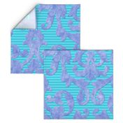 Lavender-Aqua Damask Oversize