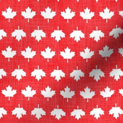 Canada Linen Maple Leafs Red White Lines